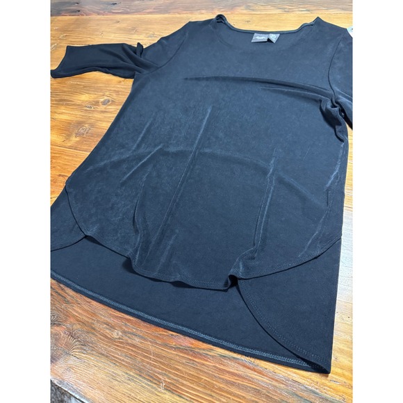 Travelers by Chico's Black 3/4 Sleeve Top Size 1 8/10 Medium - Picture 8 of 11